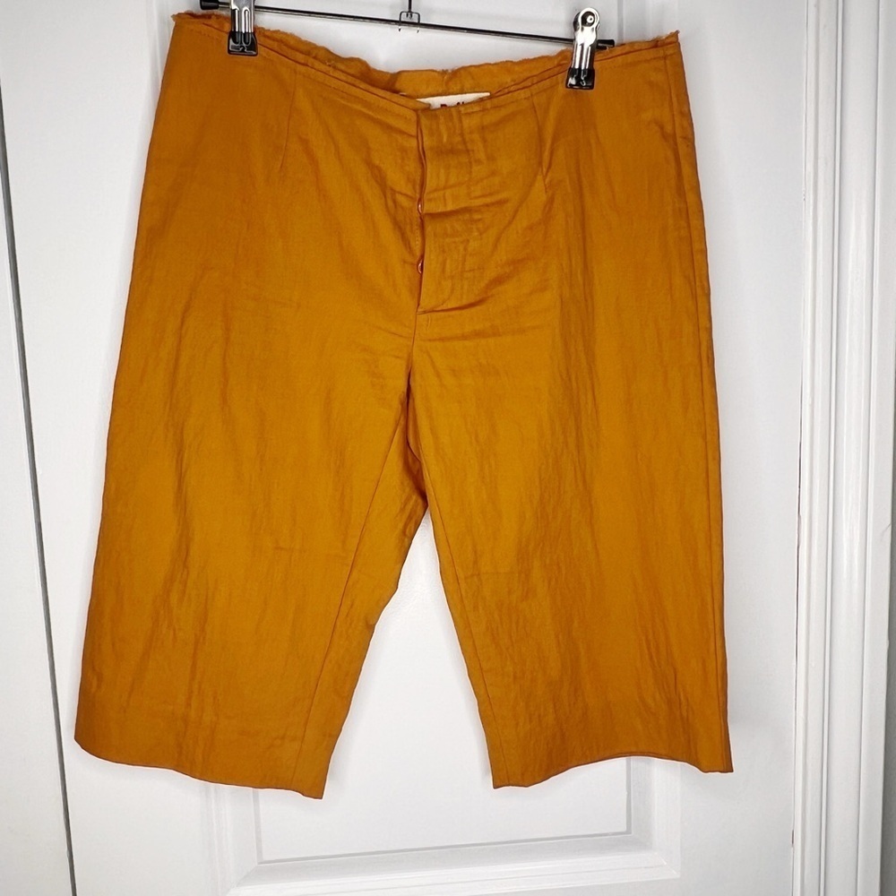 Marni Orange Flat Front Long Bermuda Shorts Size 40 low rise cotton vintage y2k